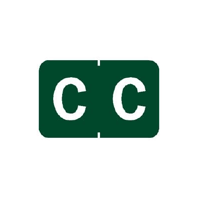 Chart Label Tab C|C Dark Green 1 Inch - Lab
