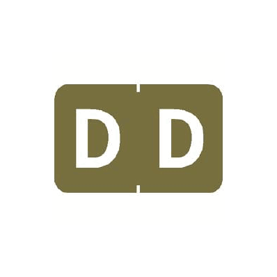 Chart Label Tab D|D Dark Gold 1 Inch - Labe