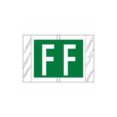 Chart Label Tab F|F Dark Green / White Stri