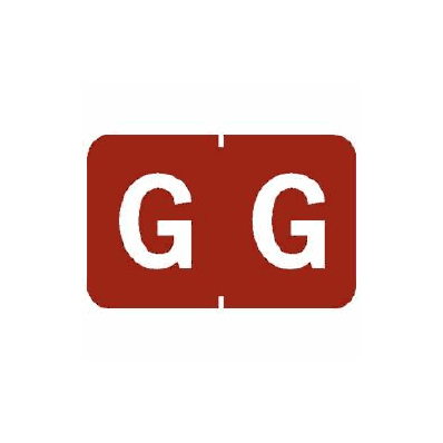 Chart Label Tab G | G Red 1 Inch - Label, G 1