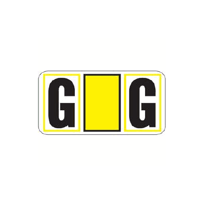 Chart Label Tab G|G Yellow 15/16 X 1-5/8 In