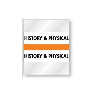 Chart Label Tab History & Physical White 1-1/