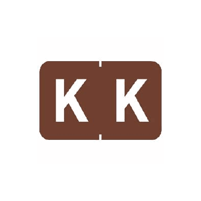 Chart Label Tab K | K Brown 1 Inch - Label, K