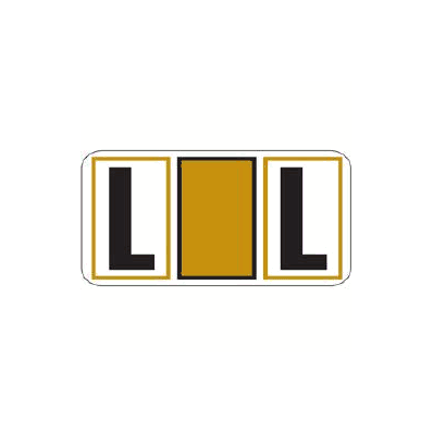 Chart Label Tab L|L Gold 15/16 X 1-5/8 Inch