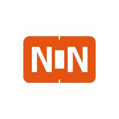 Chart Label Tab N | N Orange 1 Inch - Label,