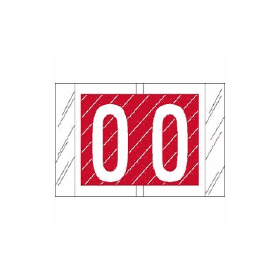 Chart Label Tab O|O Red / White Stripe 1 In