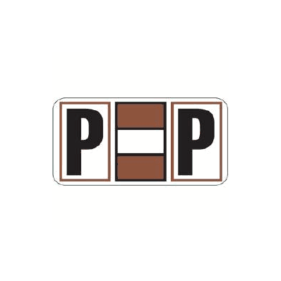 Chart Label Tab P|P Brown 15/16 X 1-5/8 Inc