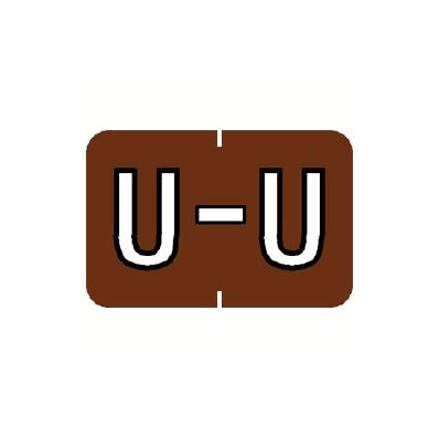 Chart Label Tab U | U Brown 1 Inch - Label, A