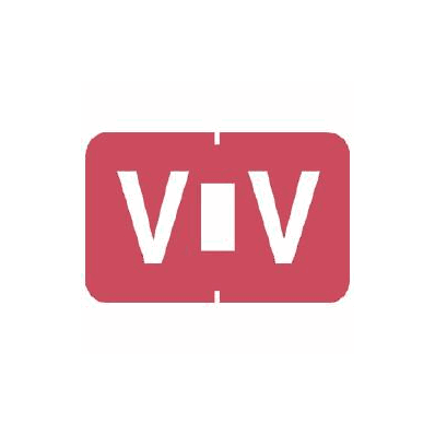 Chart Label Tab V | V Pink 1 Inch - Label, V