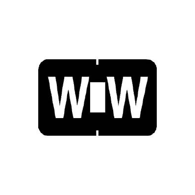 Chart Label Tab W | W Black 1 Inch - Label, W