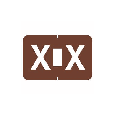 Chart Label Tab X | X Brown 1 Inch - Label, X