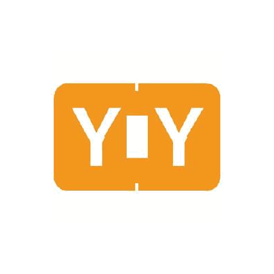 Chart Label Tab Y|Y Orange / Yellow 1 Inch