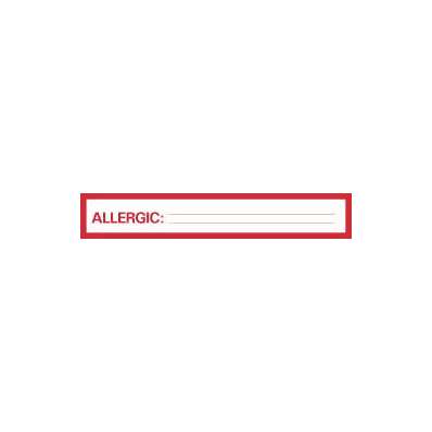 Chart Label Timemed Allergy Alert Allergic: W