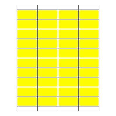 Chart Labels, 2" X 7/8", Laser, 8.5" X 11", Yellow