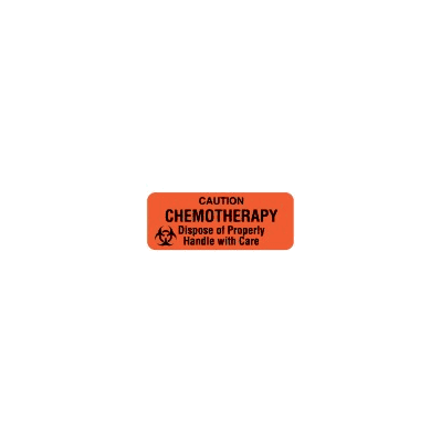 Chemotherapy Label, 2-1/4" x 7/8", Fluorescent Red