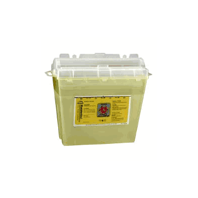 Chemotherapy Sharps Container 5 Quart Yellow