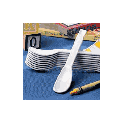 Child Feeding Spoon Double Ended White Abs Pl