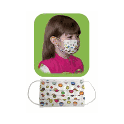 Children Face Mask, with Ear Loops, sold as 75/box
