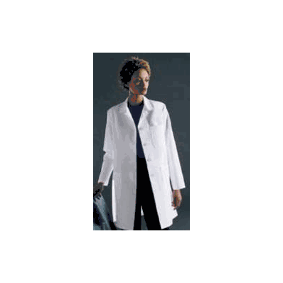 Coat, Lab Fml StafF Button Frnt 3pckt Wht Sz1