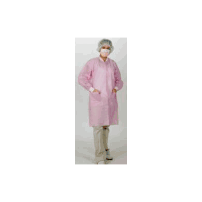 Coat, Lab No Pckt Knit Wht 2xlg (10/Pk 10pk/C