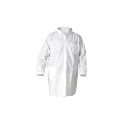 Coat, Lab StafF KleEnguard Disp Wht Lg (25/Cs