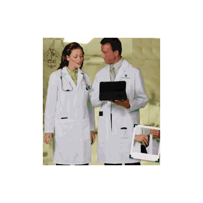 Coat, Lab StafF Unisex Btn Frnt Wht 41" Lg -
