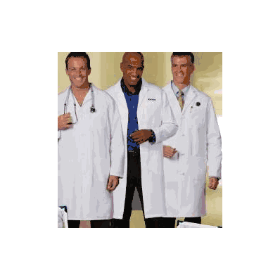 Coat, StafF Lab Mens KneE Lngth Wht Sz36 - -