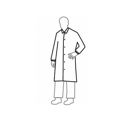 Coat, Tyvek Lab, Snap Front, Elastc Wrst, Sm