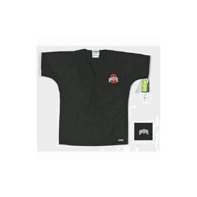 Collegiate Scrub Shirt X-small Black 2 Pocket