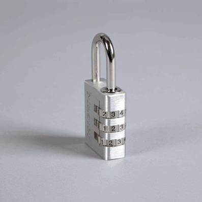 Combination Padlock, SILVER, Chrome Plated