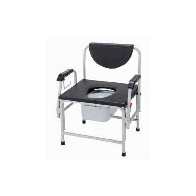 Commode Chair Steel Padded Back 18-1/2 Inch -