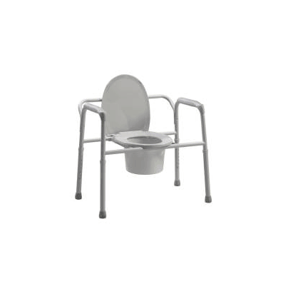 Commode Chair Steel Seat Lid Back 17 To 23 In