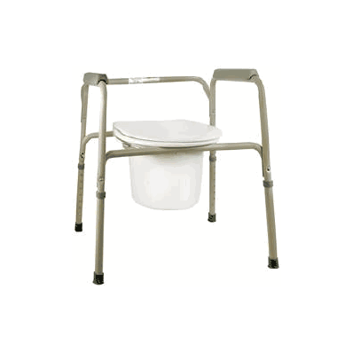 Commode Chair Sunmark Steel Seat Lid Back 16