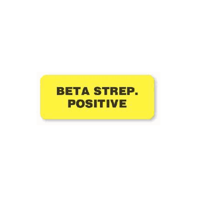 Communication Label Beta Strep. Positive Fluo