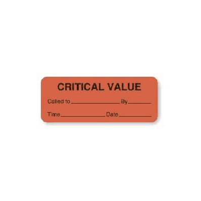 Communication Label Critical Value Called To
