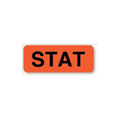 Communication Label Stat Fluorescent Red .875