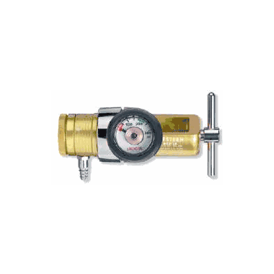 Compact Oxygen Regulator, Click-Style with CGA-870 Yoke Inlet