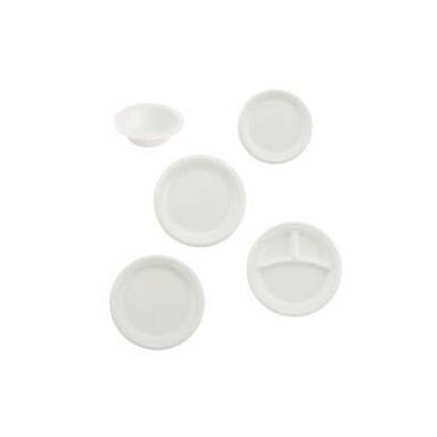 Compartment Plate White Disposable Foam - Pla