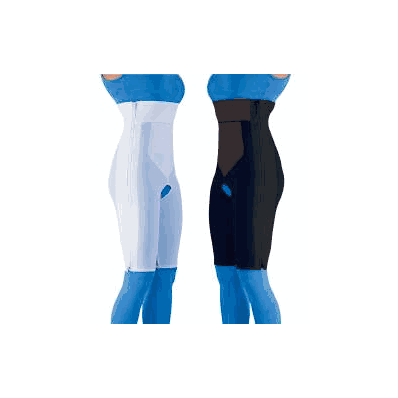 Compression Girdle High Waist, Above Knee Whi