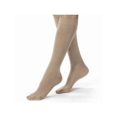 Compression Stockings, Ankle 10-11-3/8", Calf 12-1/2-18-1/8", Color: Beige, Size: Large