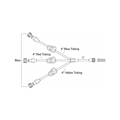Connector, Y, 6", W / Mll, Pv=1/8ml