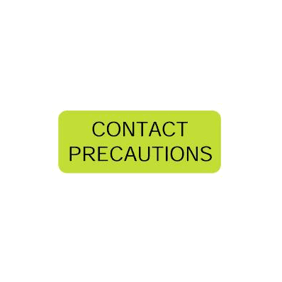Contact Precautions Label, 7/8" X 2-1/4", Fluorescent Green