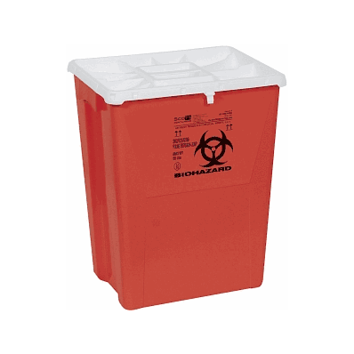 Container, Sharps, 12 Gal, Flat, Red, PgiI -
