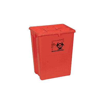 Container, Sharps, 12 Gal, Flat, Red, PgiI -
