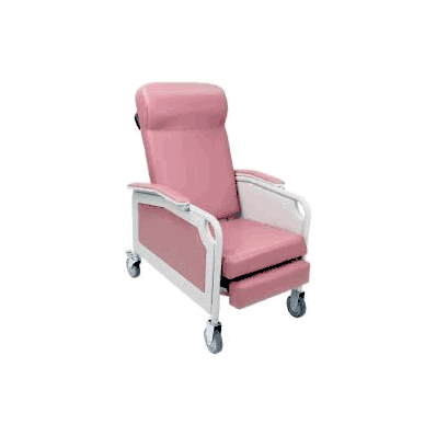 Convalescent Recliner Burgundy Vinyl 5 Inch H