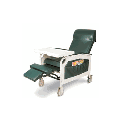 Convalescent Recliner With Tray Burgundy Viny