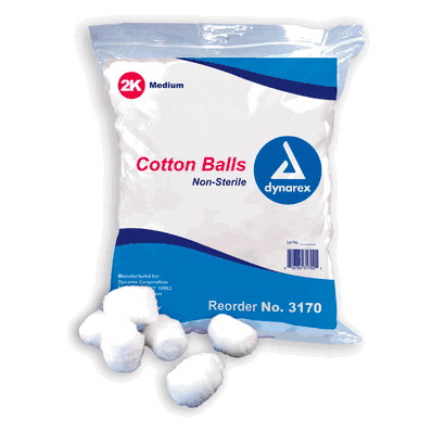 Cotton Ball, Medium, Non-Sterile - 2/2000/Cs