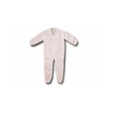 Coverall , Collar, Elastc Wrst / Ankl, Wht, X