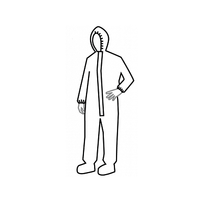 Coverall, Cpf 3, Tapd Seams, Hood, Elstc, Med