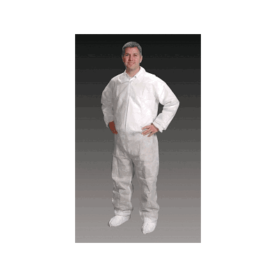 Coverall, Elas Wrst, Ankl, Bck, Wht, 5xl - Me